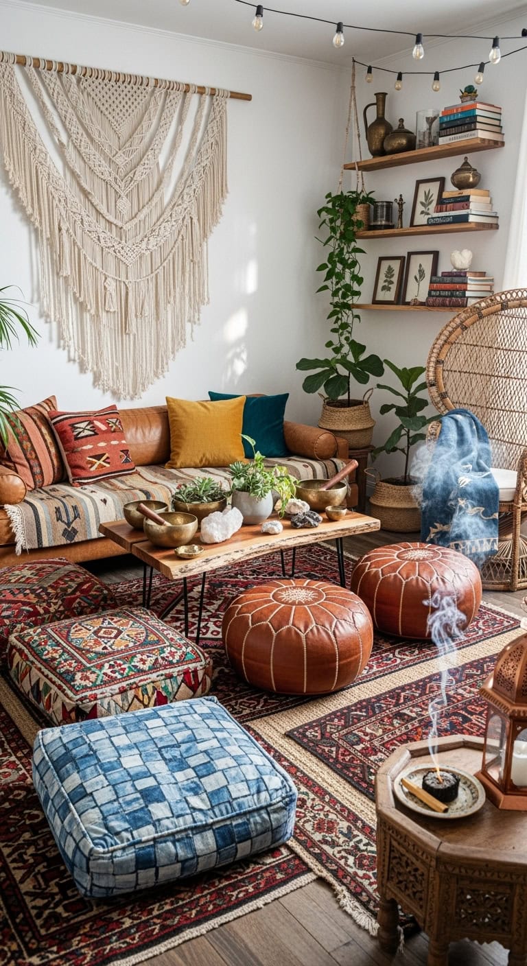 textile rich bohemian maximalist living space