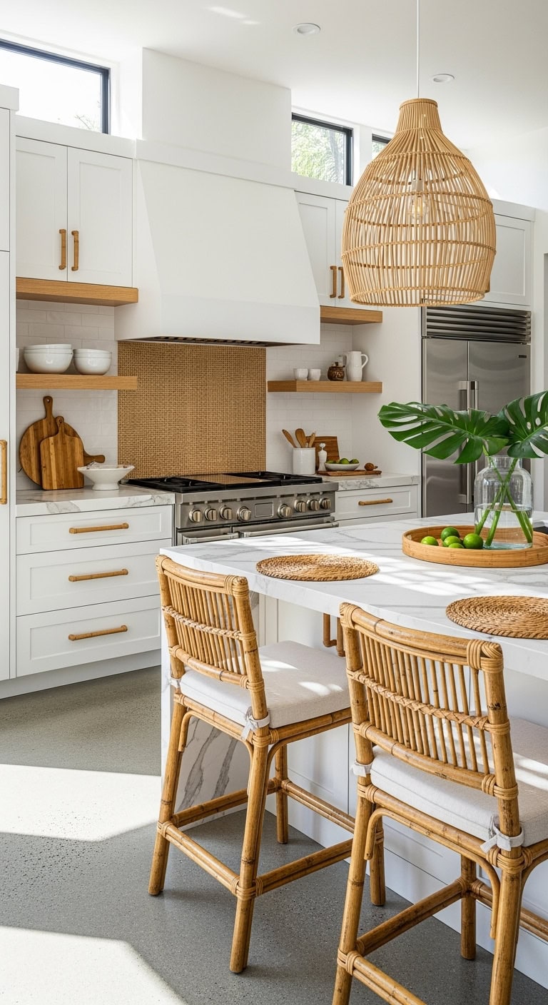tropical nature inspired kitchen accents