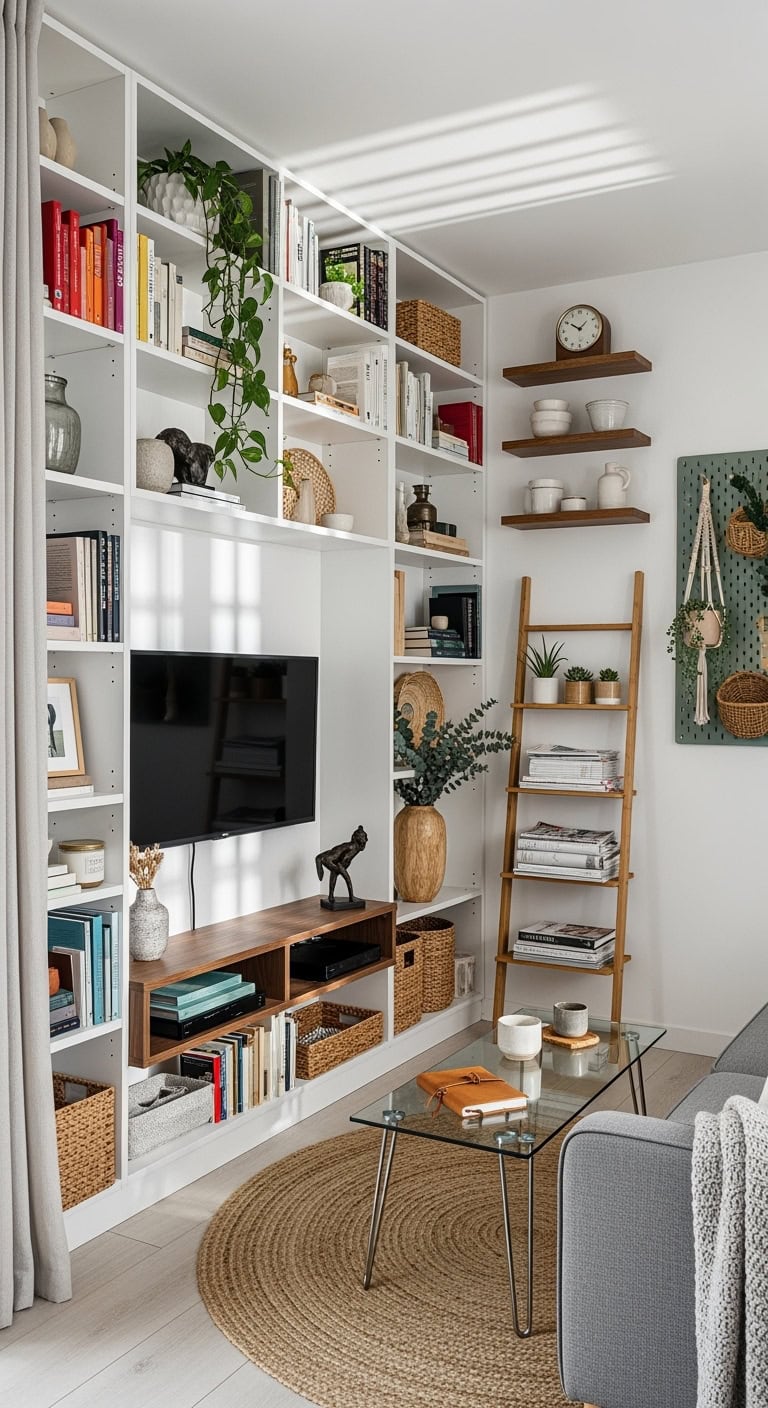vertical storage maximizes floor space