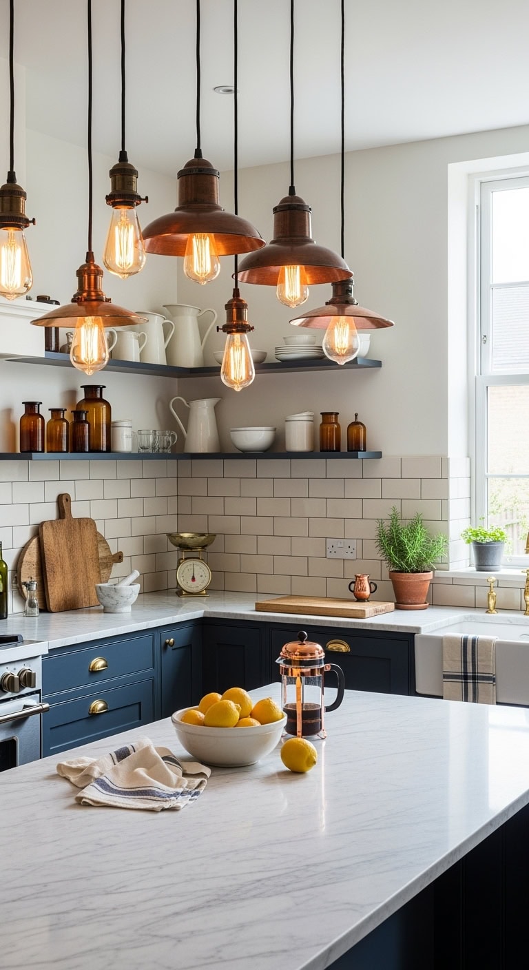 vintage brass copper pendant lights