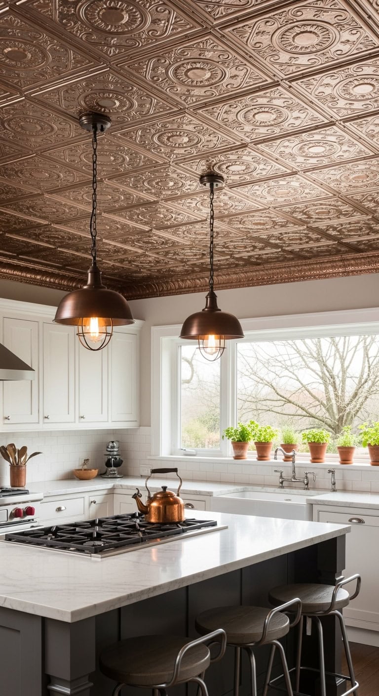 vintage industrial metallic tile glamour