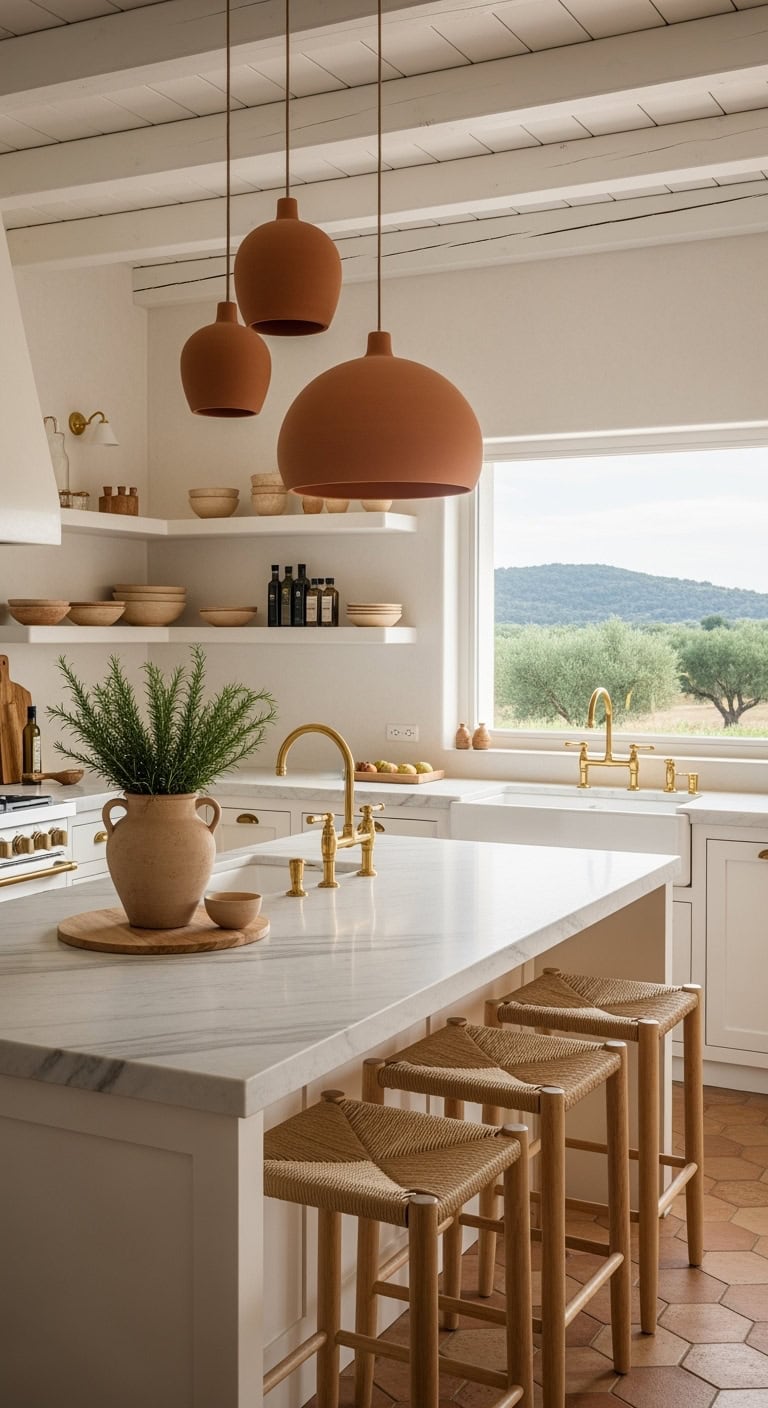 warm dreamy terracotta statement lighting