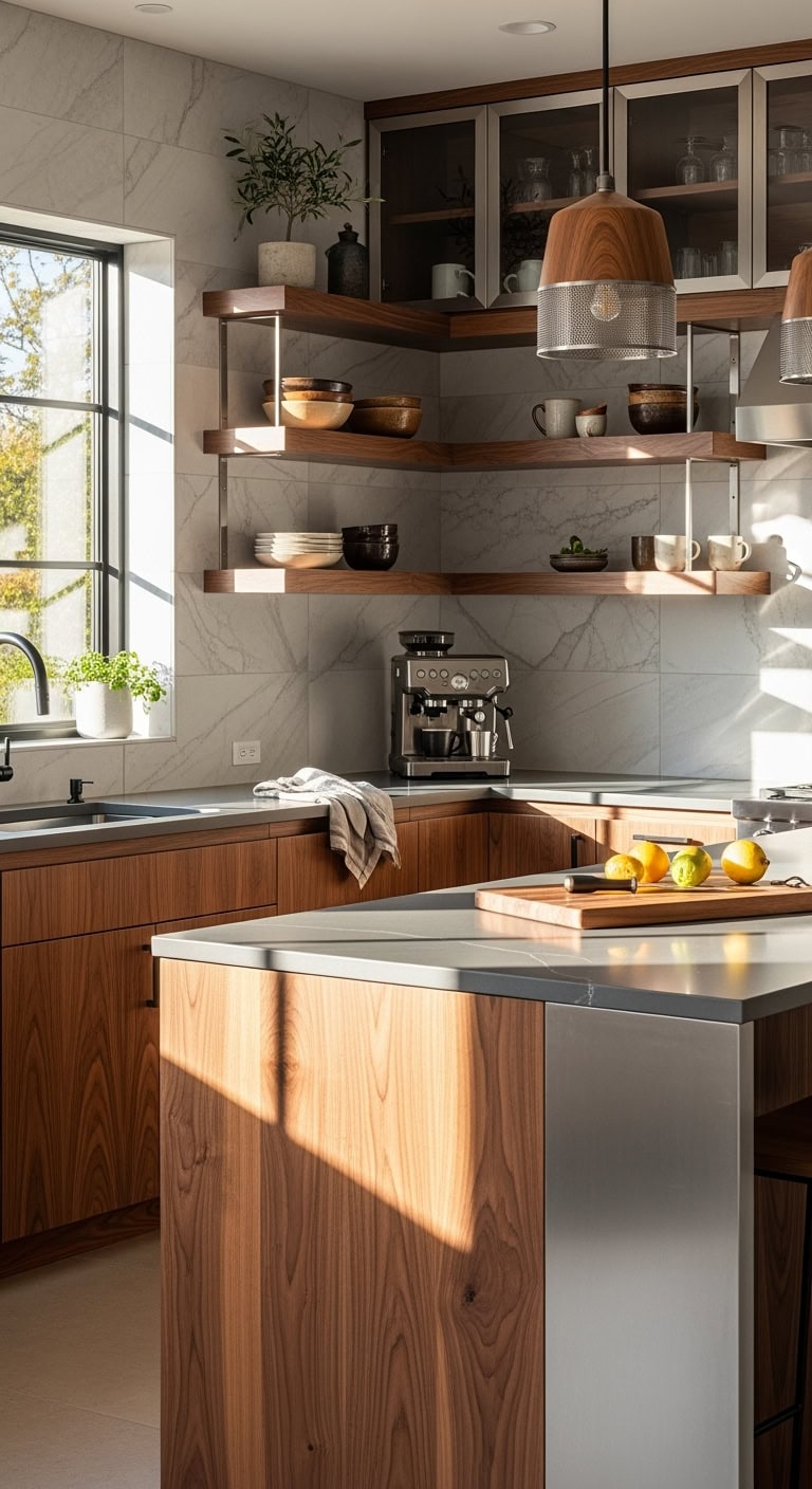 warm modern transitional kitchen design