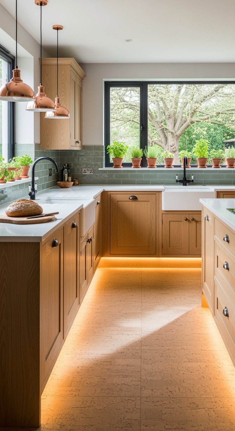 warm organic textured hybrid cork flooring