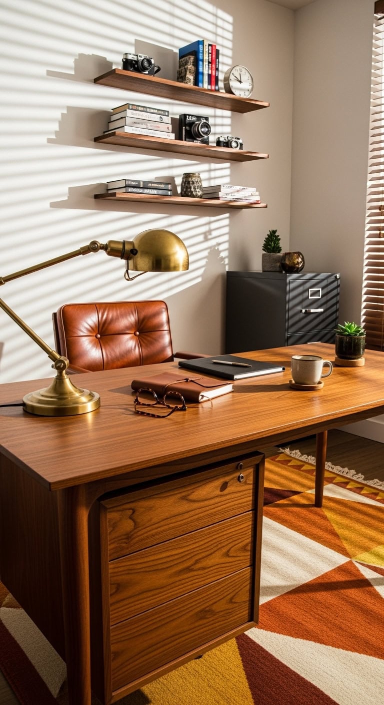 warm sophisticated mid century modern sanctuary