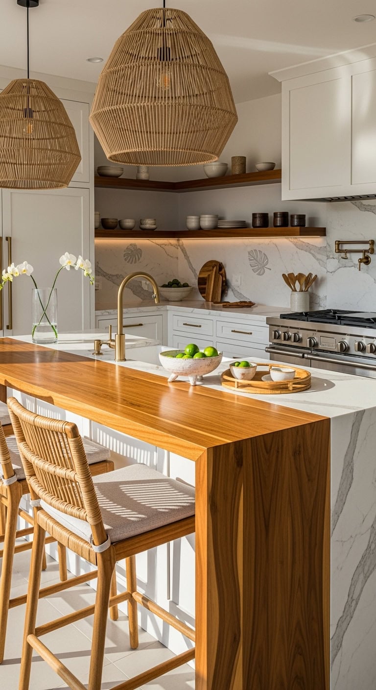 warm tropical breakfast bar centerpiece