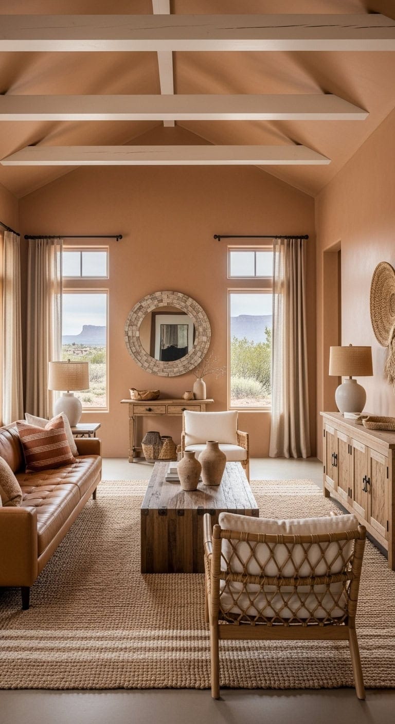 adobe inspired beige with beams