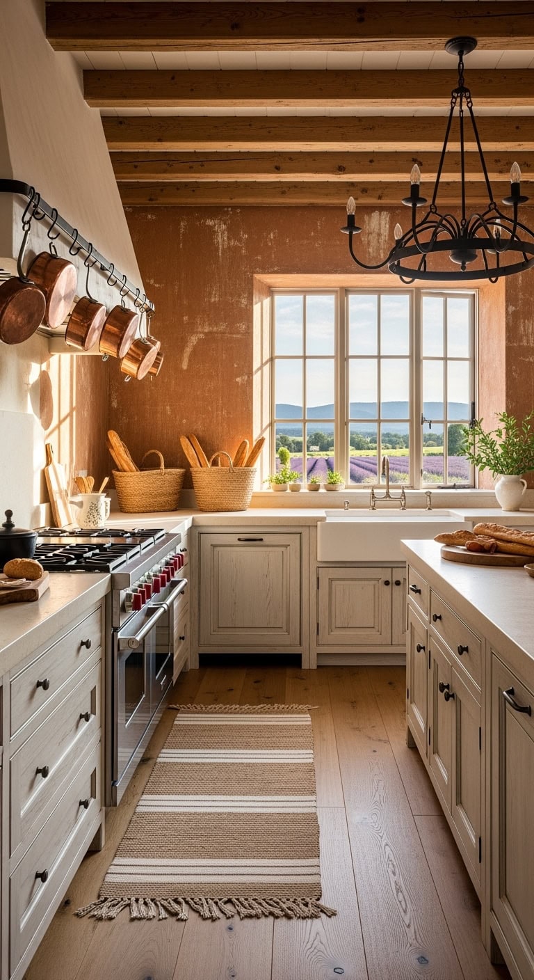 aged terracotta limestone counters