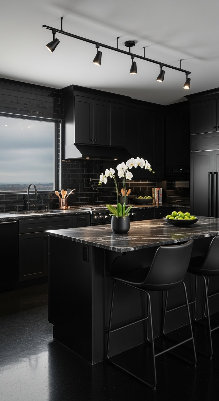 all black matte luxury kitchen