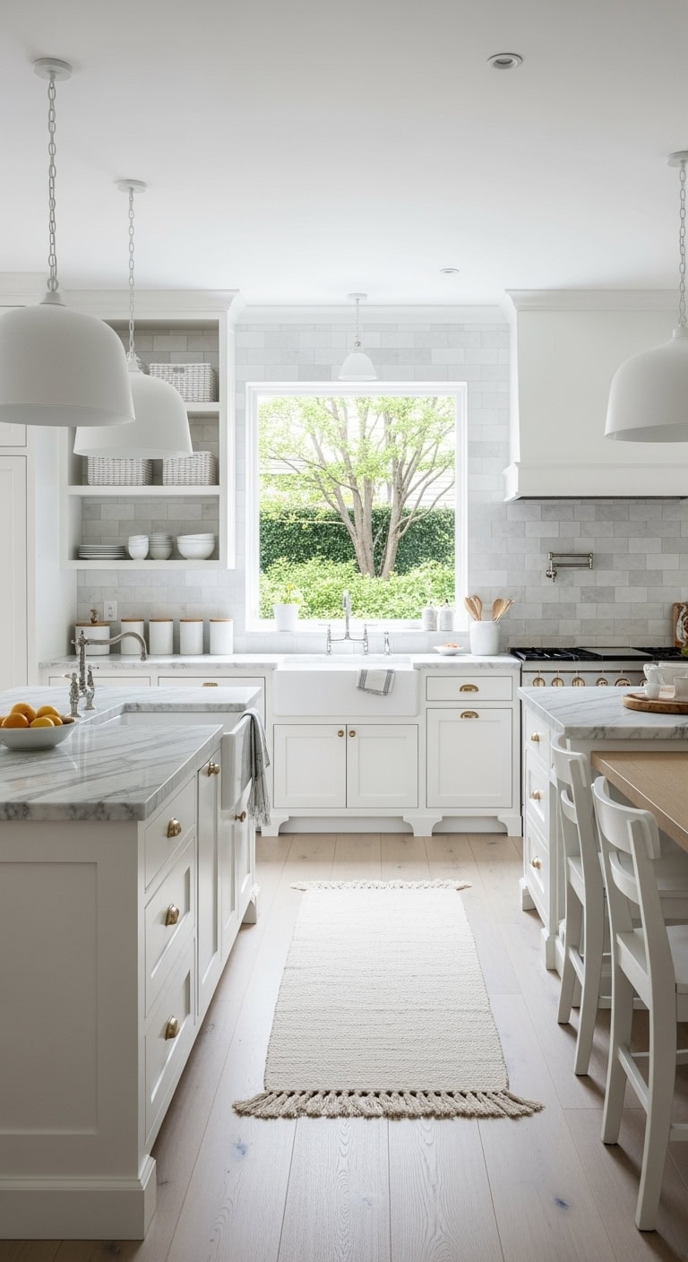 all white textured minimalist kitchen