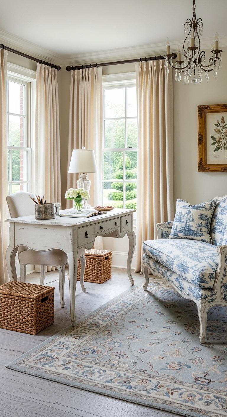 antique white toile elegance