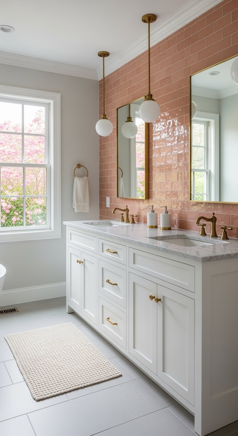 apricot glass tile backsplash