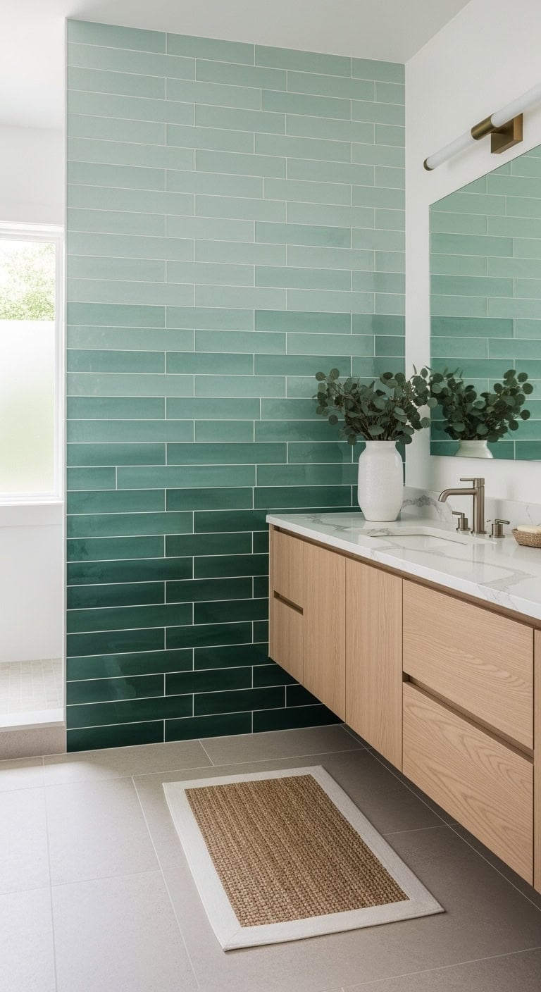 aqua ombre spa bathroom