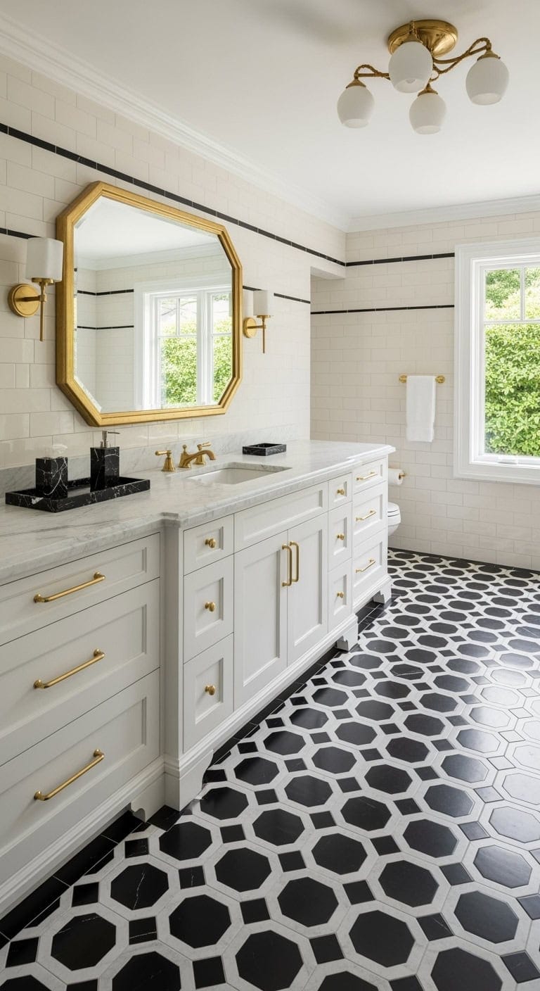 art deco black and ivory