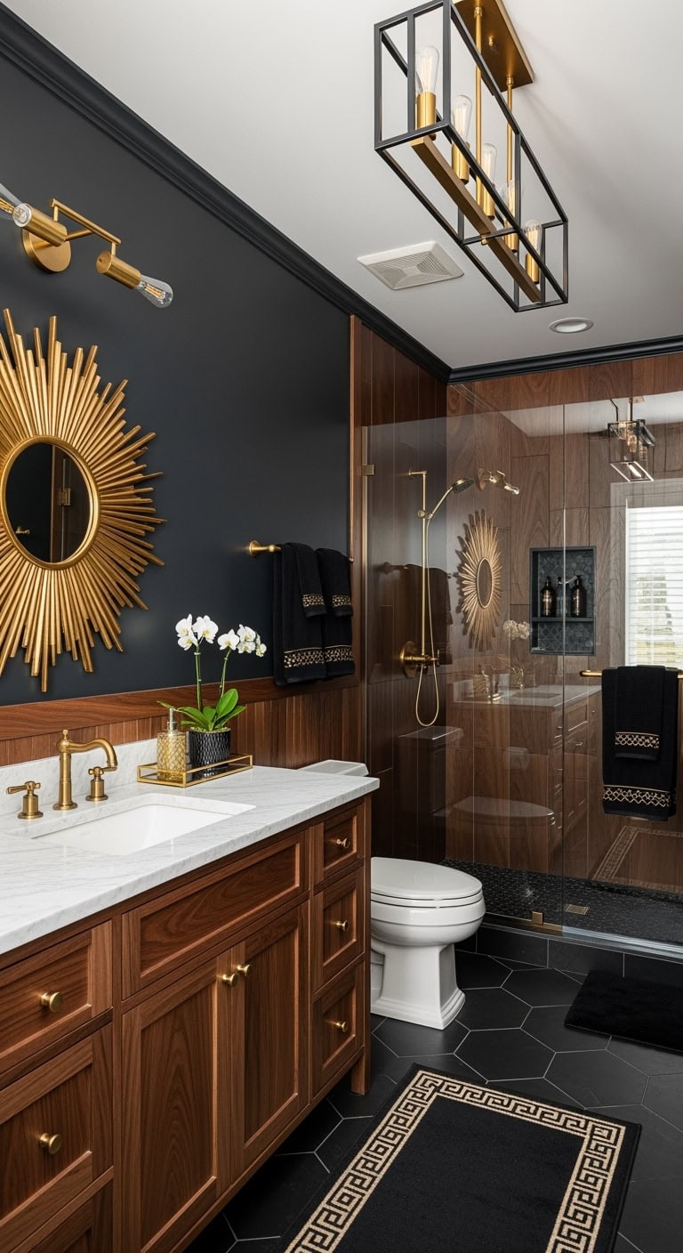 art deco dark glamour bath