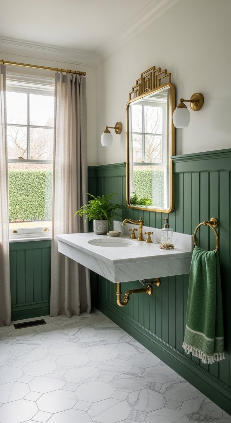 art deco hunter green glamour