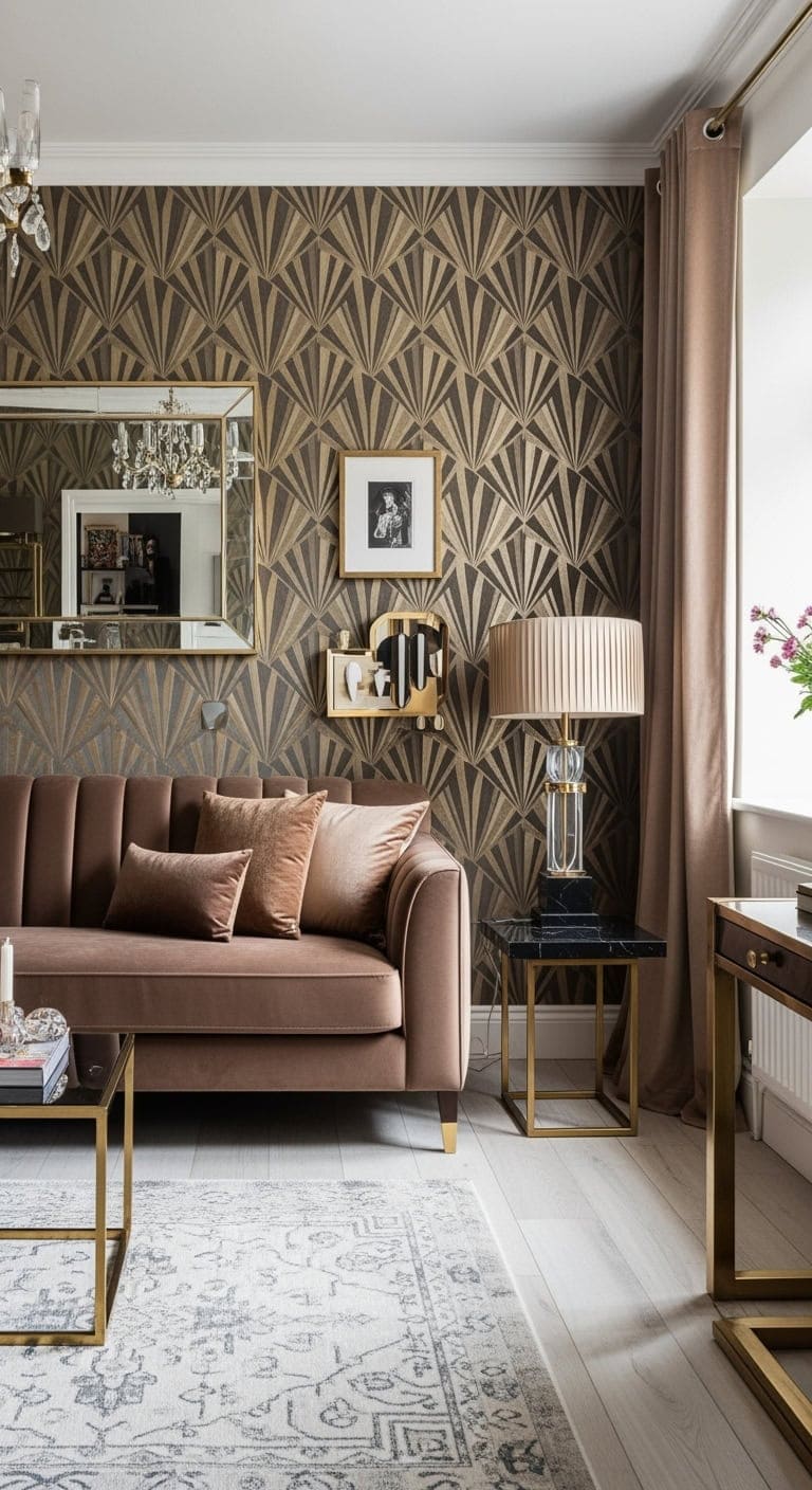 art deco velvet brass luxe