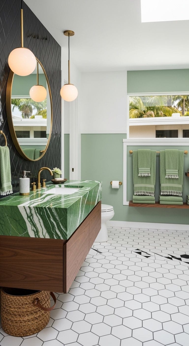 avocado marble geometric glam