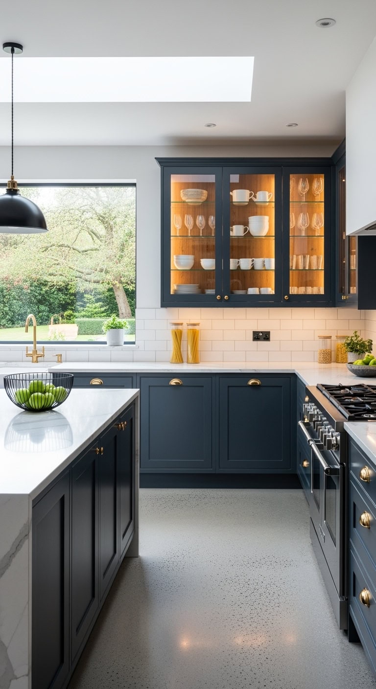 backlit frameless glass cabinets