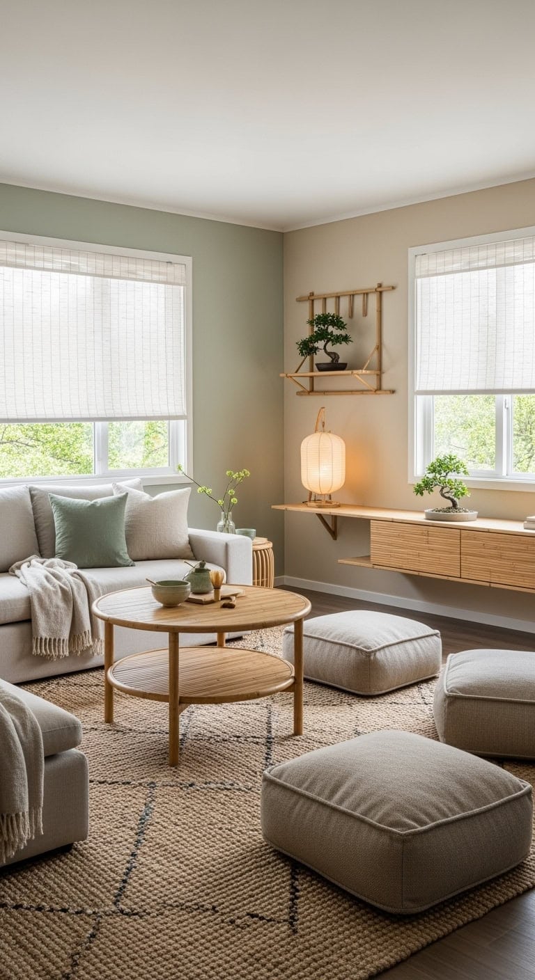 bamboo focused minimalist cozy seating