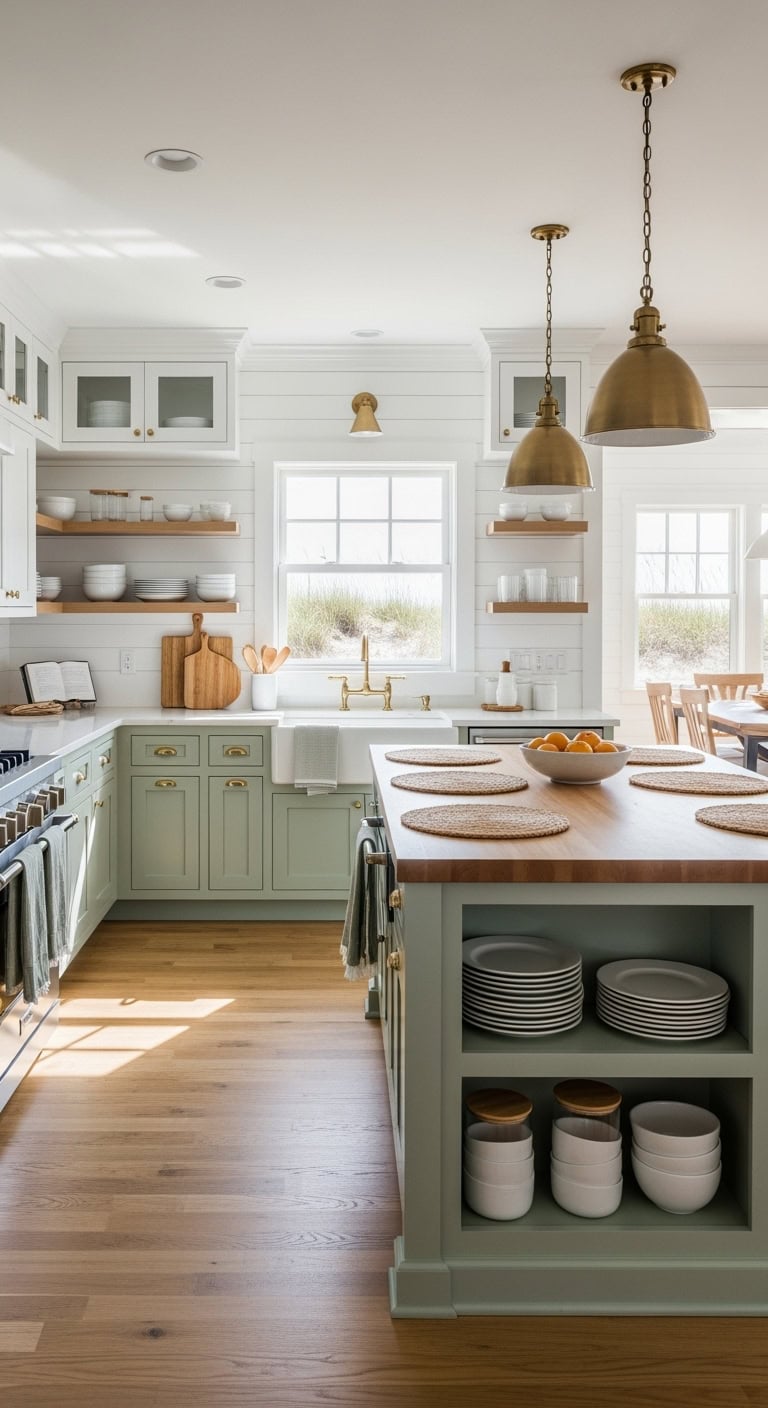 beachy white beadboard kitchen