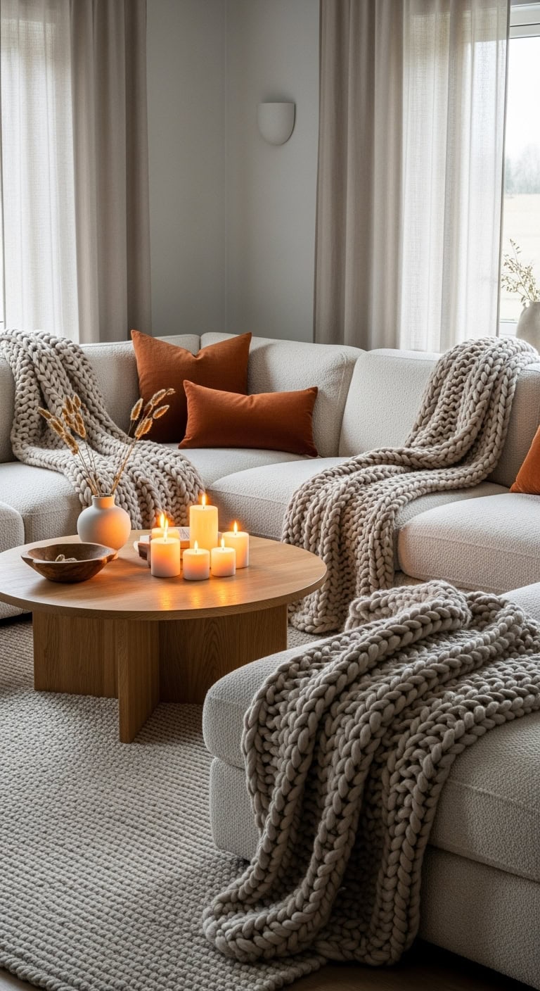 beige and orange living room ideas