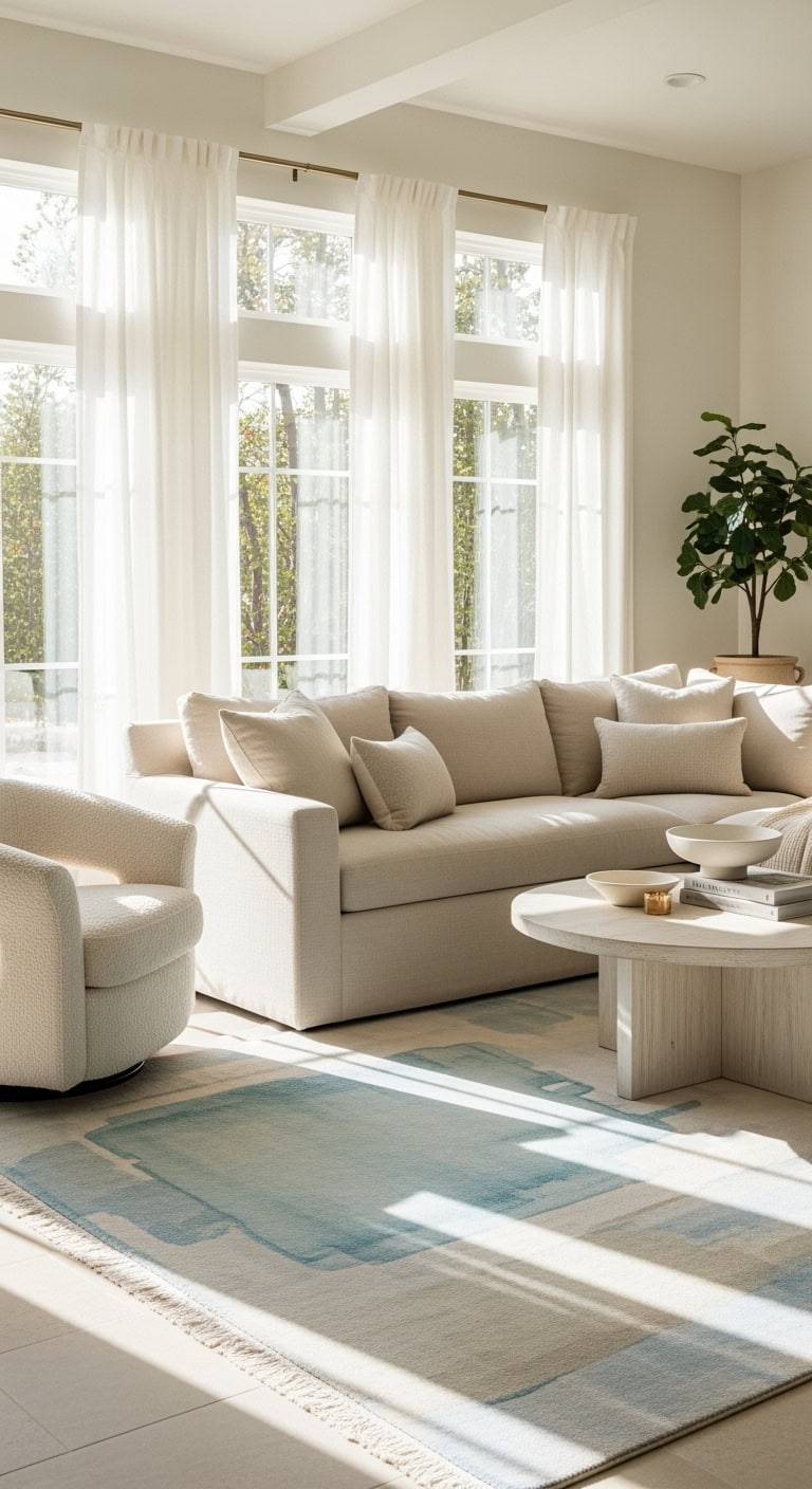 beige couch rug ideas