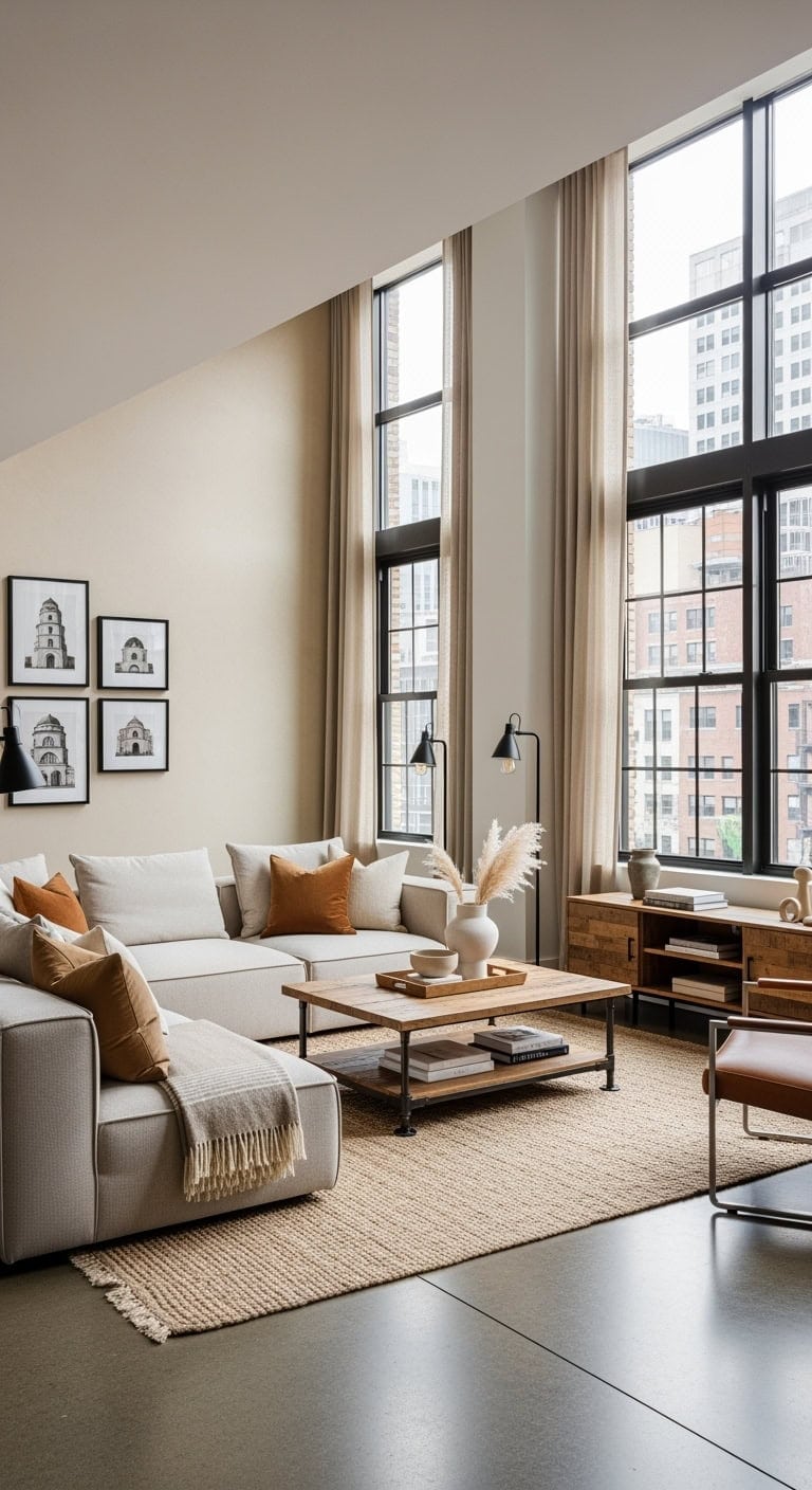 beige industrial modern loft