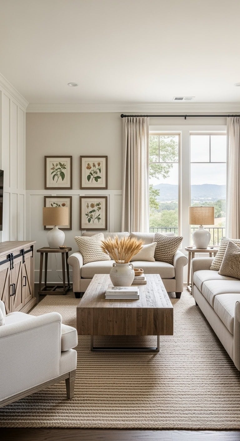 beige layered modern farmhouse