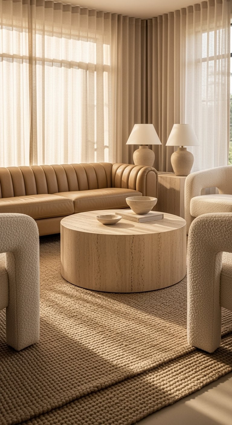 beige leather couch styling ideas