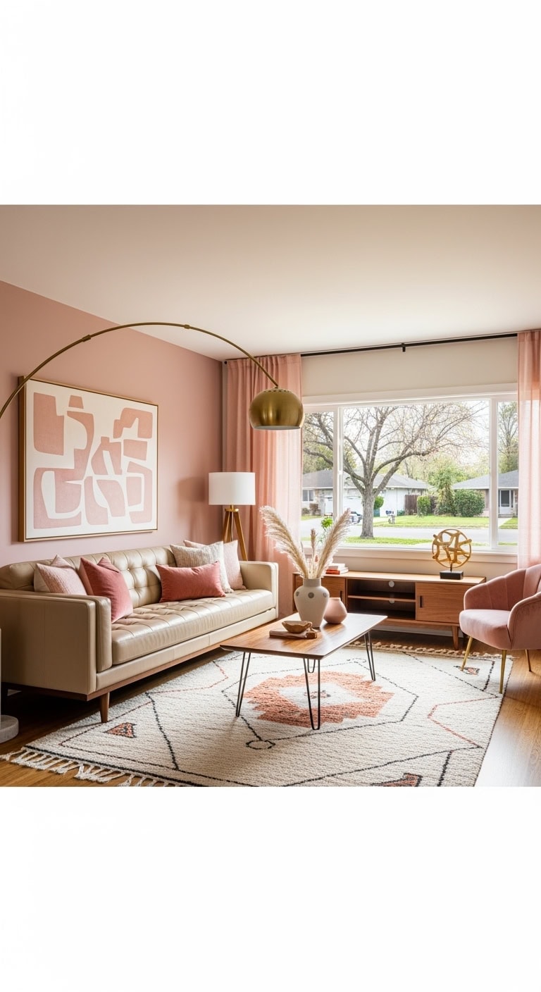 beige leather dusty pink art