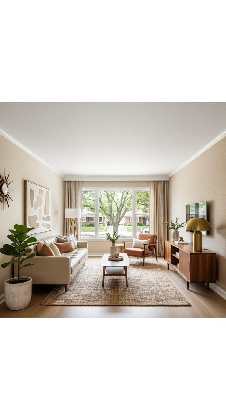 beige leather meets walnut