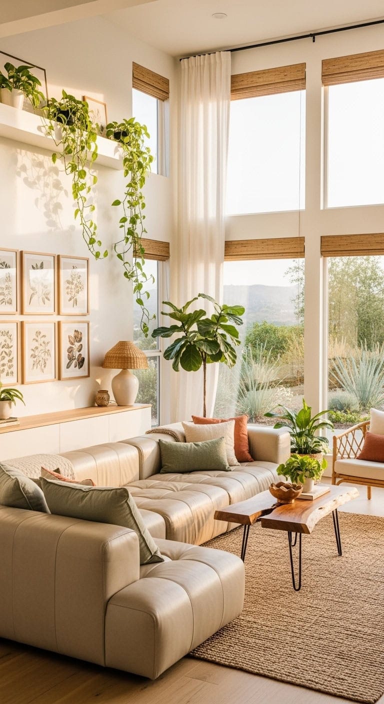 beige leather plants sunshine