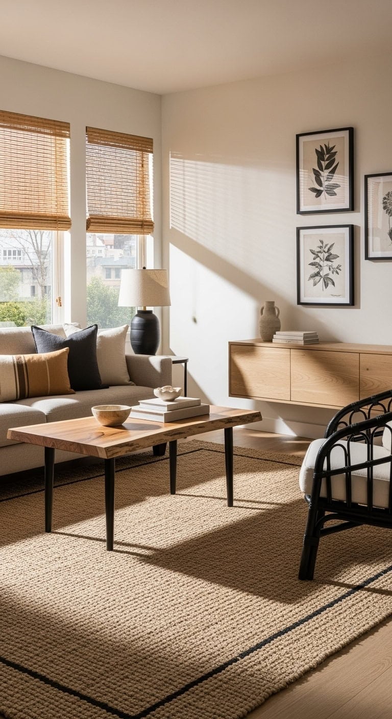 beige minimalism with black accents