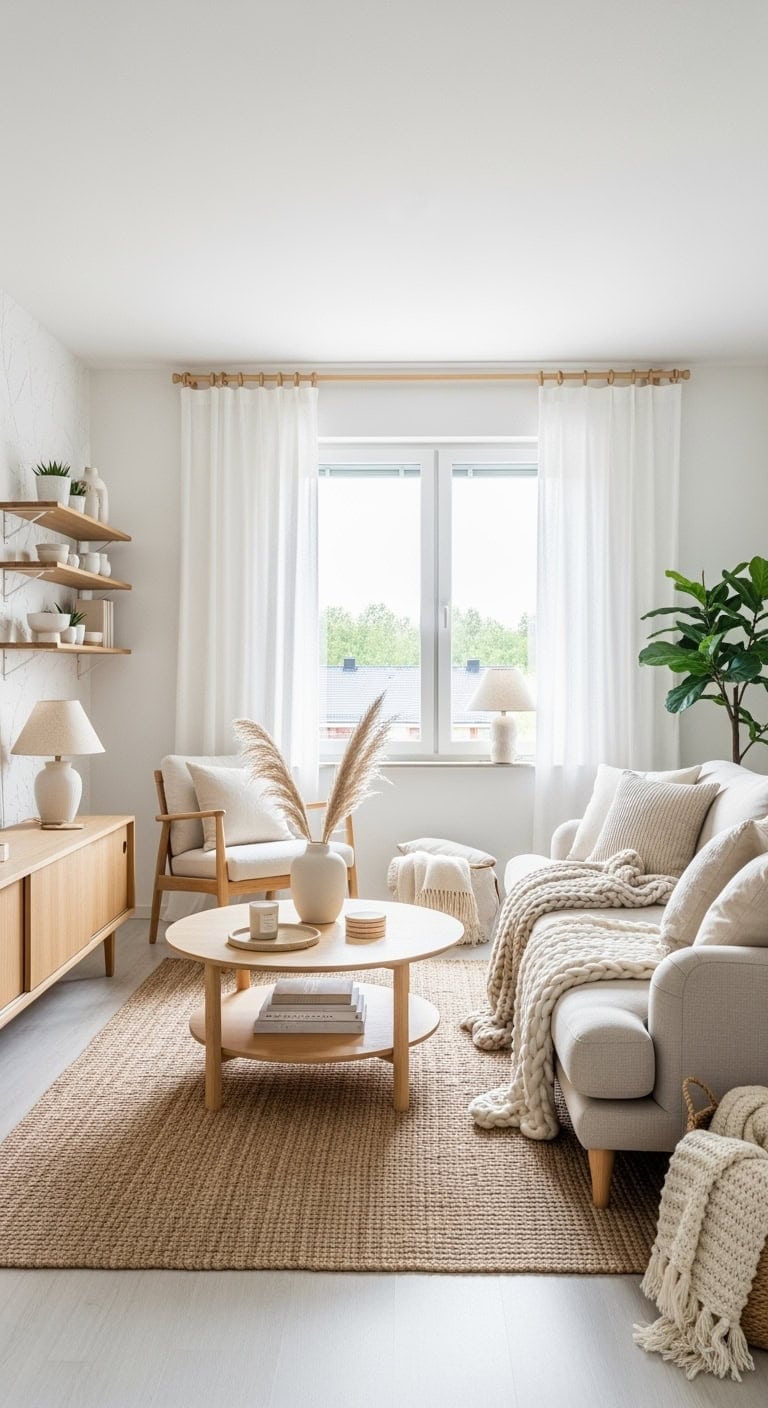 beige scandinavian light wood cozy