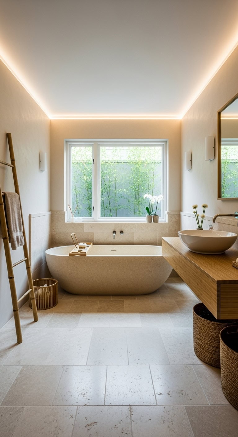 beige stone bamboo zen