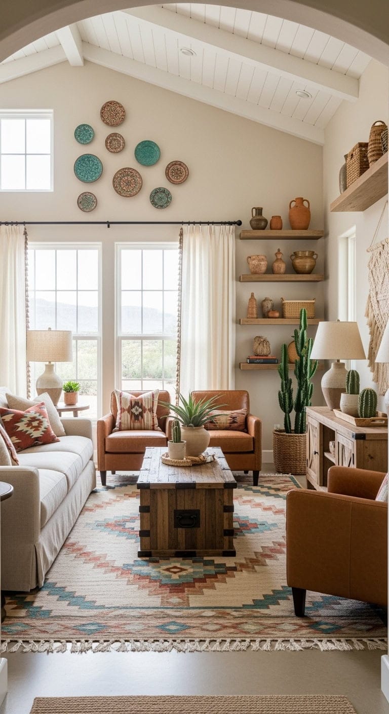 beige terracotta turquoise desert vibe