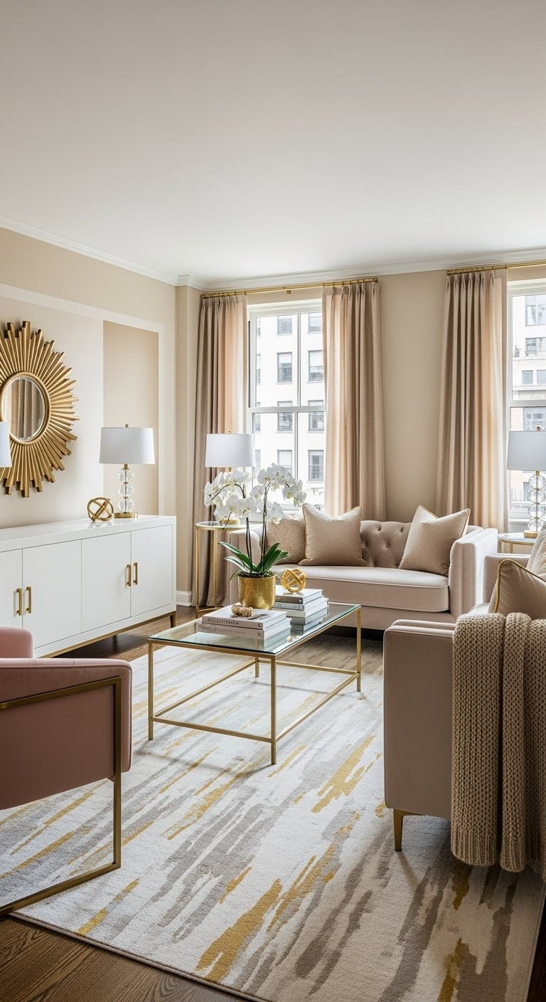 beige velvet with gold