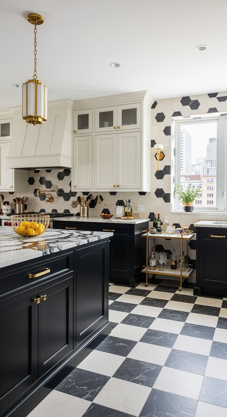 black cream gold glam