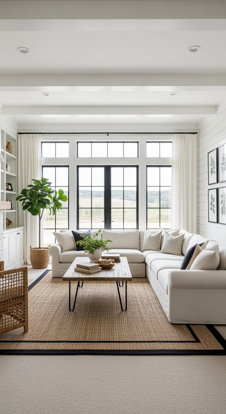 black framed modern farmhouse retreat