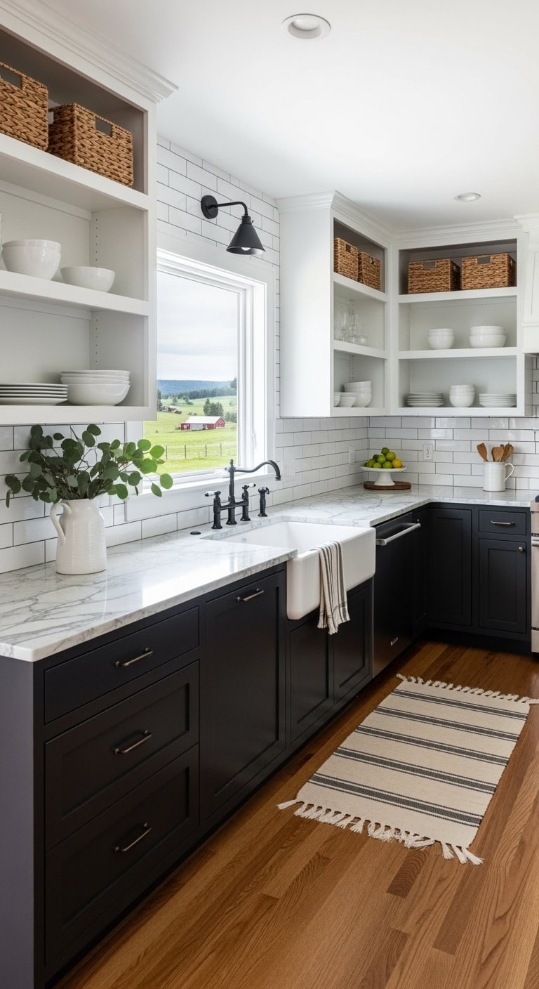 black lowers white uppers