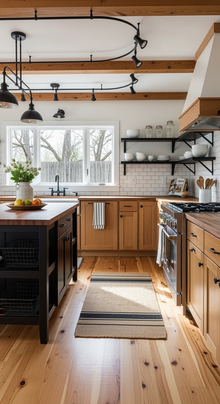 black metal warm wood