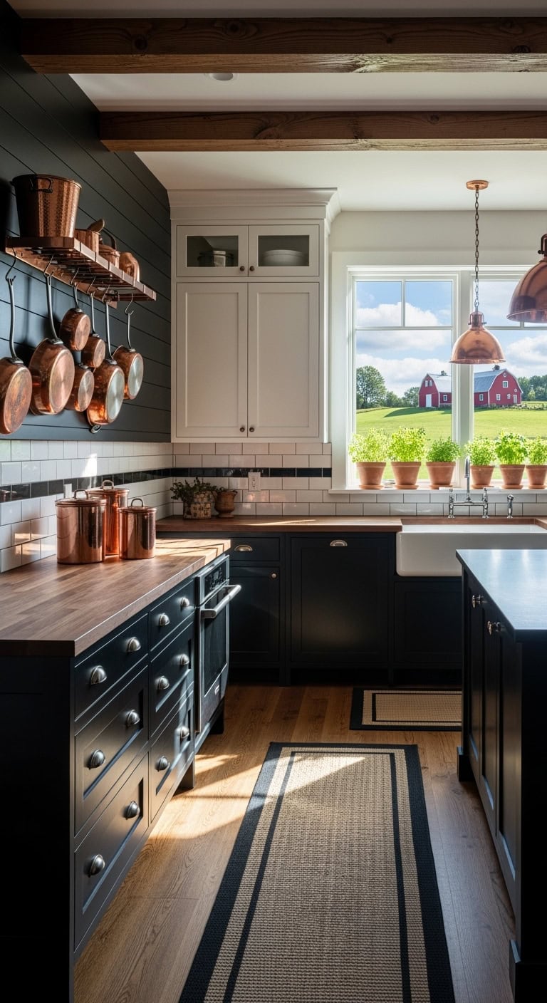 black shiplap with copper