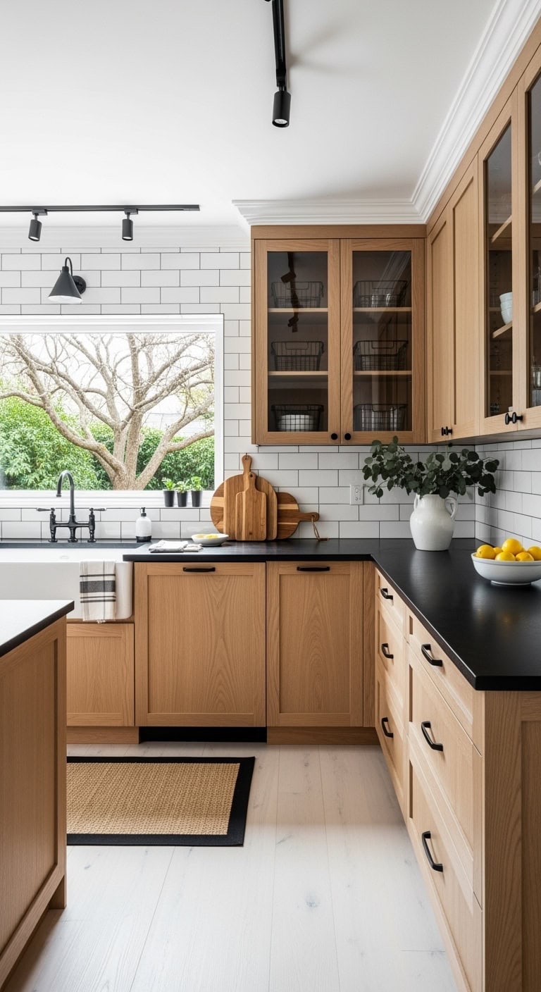 black stone oak contrast