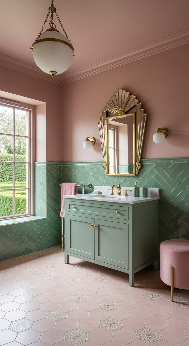 blush and sage art deco