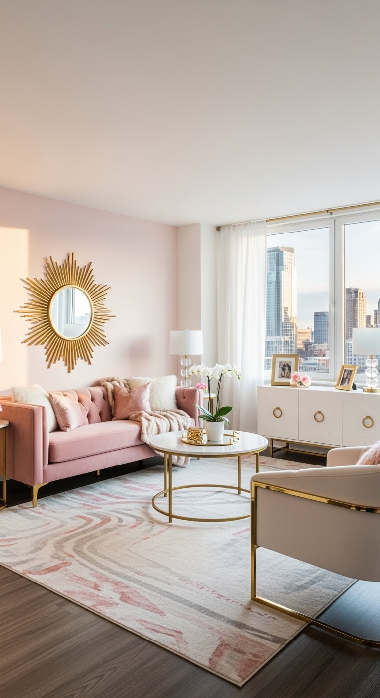 blush pink velvet glam