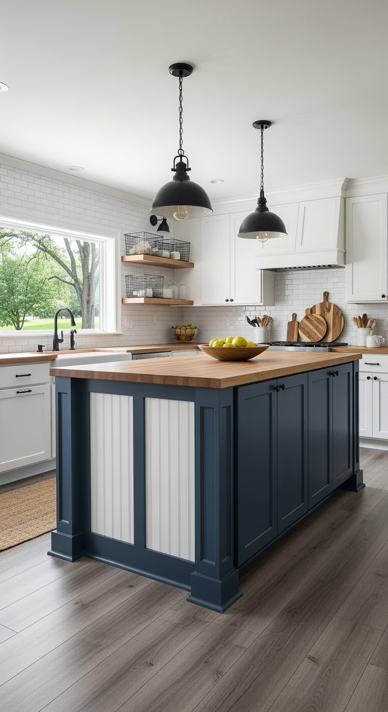 board and batten island makeover