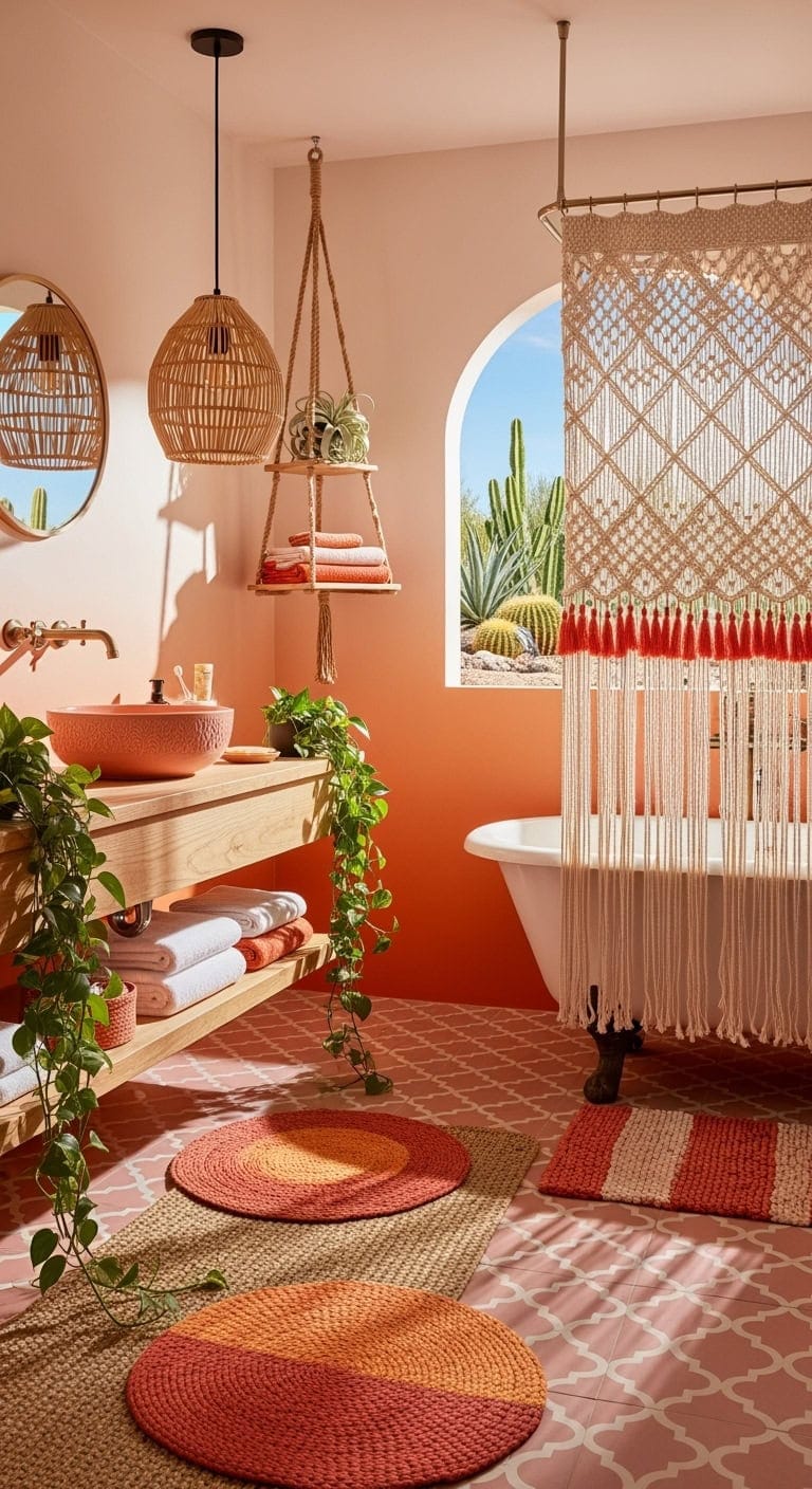 bohemian sunset textile bathroom