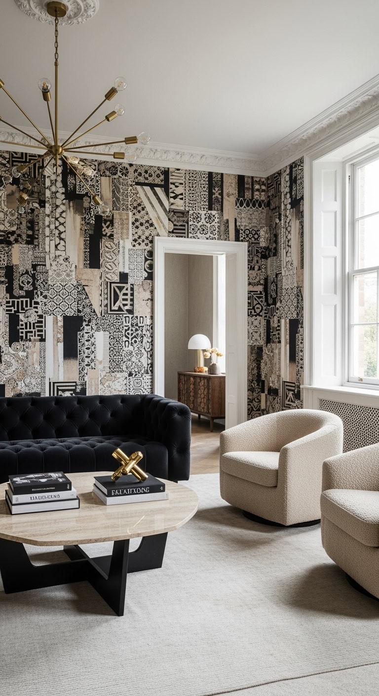 bold beige and black