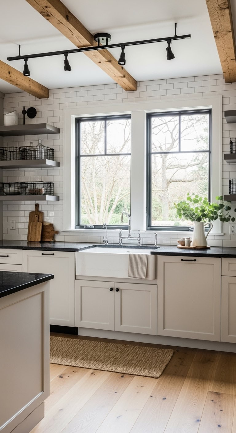 bold black window trim